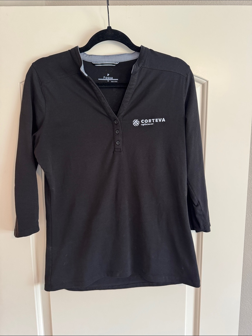 Ladies Fossa Montauck Henley Black - size S